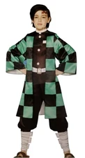 NEW Boys Medium 8 Demon Slayer Tanjiro Jumpsuit Halloween Costume