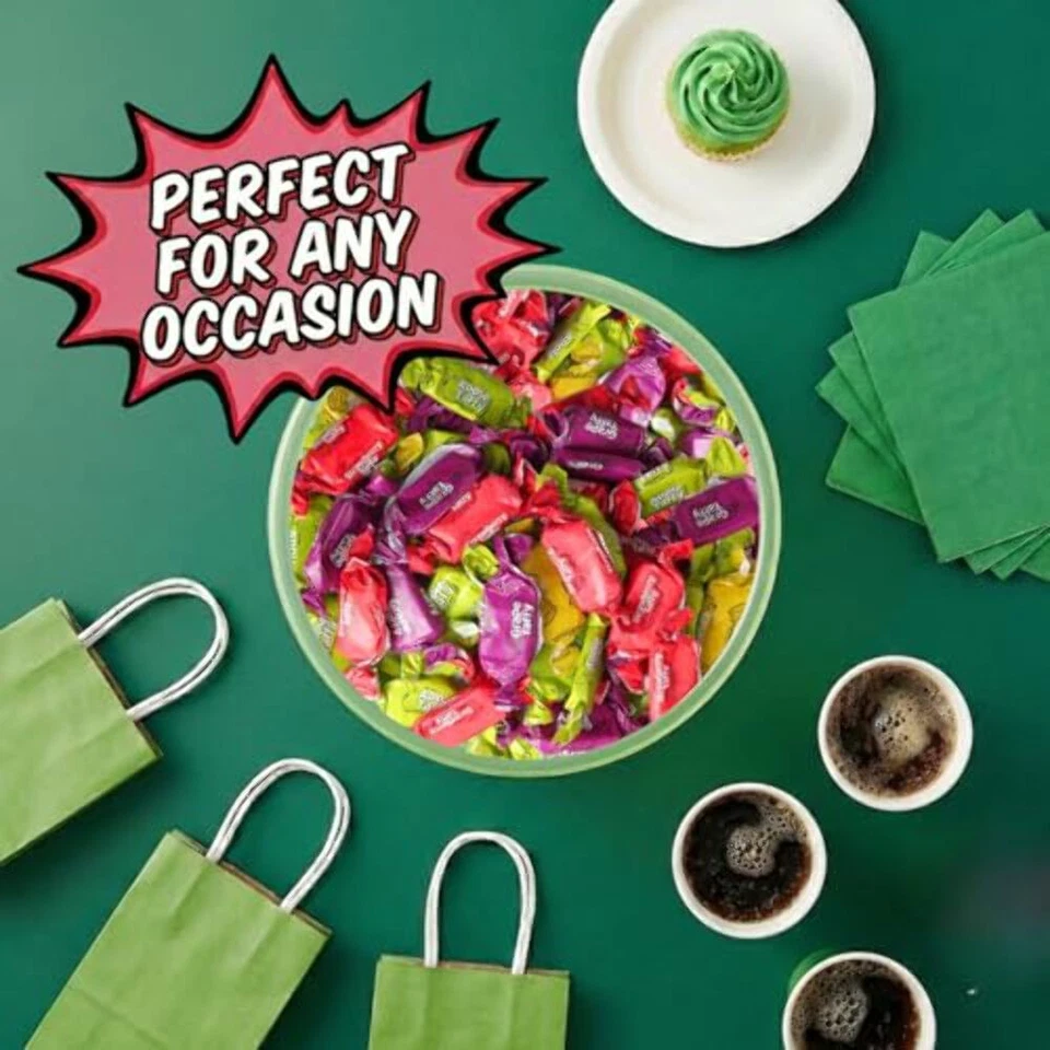 Mini Taffy Candy, 5 Pounds, Approx. 280 Pcs., Bulk Assorted Fruity Flavors Chewy - Image 4 of 4