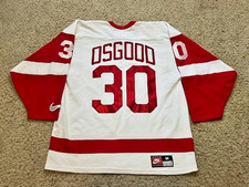 Detroit Red Wings Chris Osgood Vintage Nike White Red Jersey Size Medium M Worn