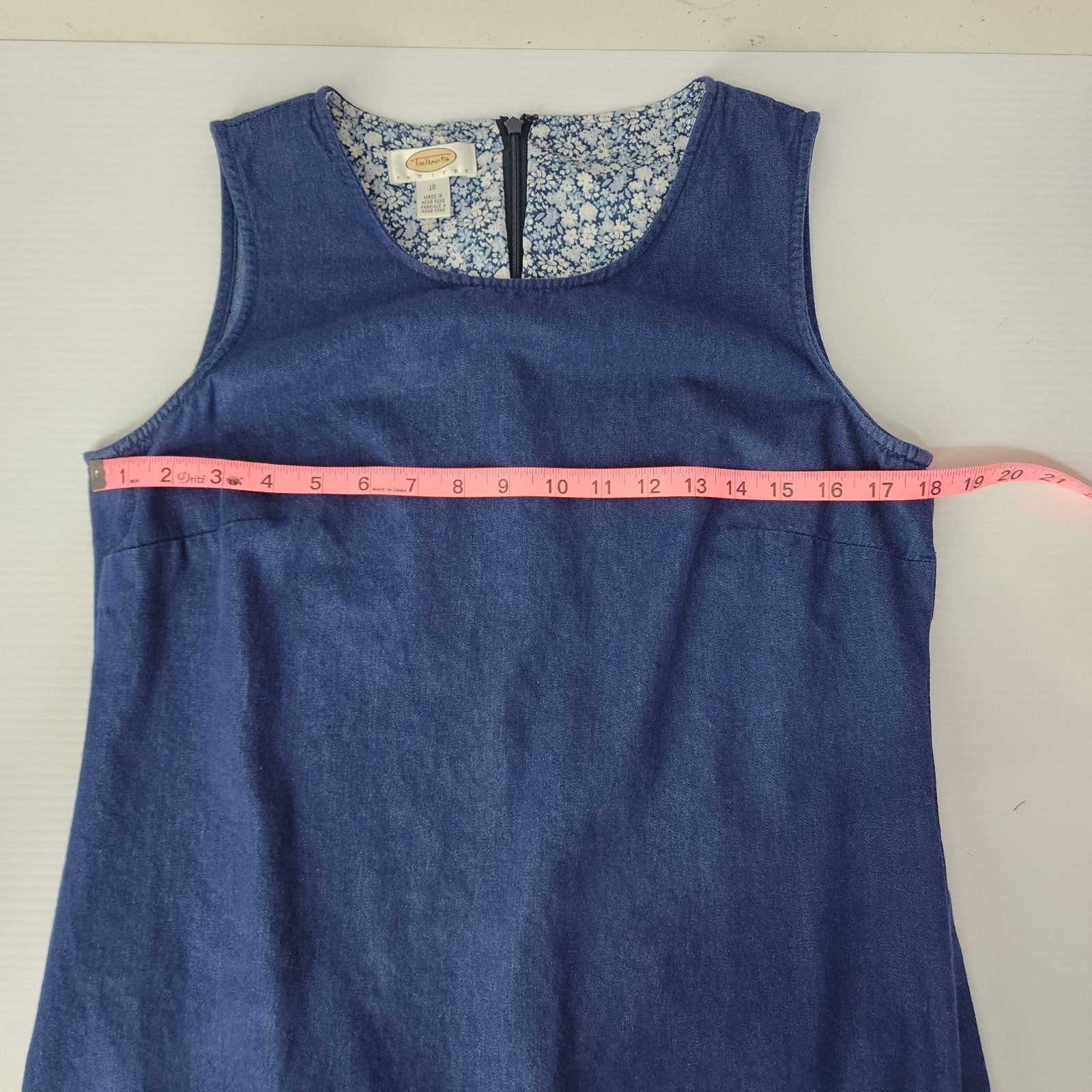 90s VTG Talbots Womens 10 Petite Blue Chambray Sl… - image 8