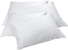 4-Pack Vinyl Pillow Protectors - Queen Size Zippered Pillow Covers - 100 Waterp