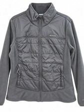 Columbia Omni-Heat Women  s XL Gray Quilted Fleece Hybrid Jacket NWT