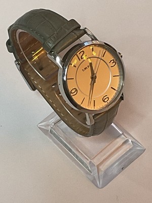 DKNY Silver Case Watch with Brown Leather Strap DKNY Watch Silver 30mm Case Brown Leather Band- New Battery  main image 3