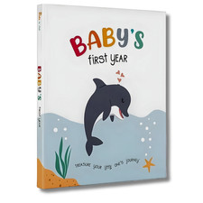 Baby Memory Book, First-Year Baby Milestone Journal, Ocean Theme - 60 Pages