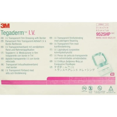 3M Tegaderm IV Transparent Film Dressing with Border 9525HP Box/100 - 02/2028