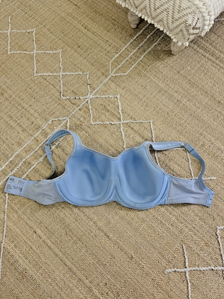 PANACHE Sport 32F Style 5021 Underwire Fitness Running Racerback Blue Gym Bra - Image 4 of 4