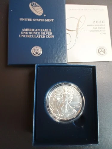2020 W American Eagle One Ounce Silver Uncirculated Coin with COA & OGP