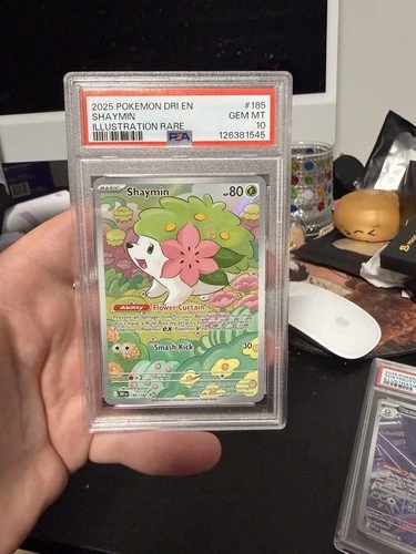 2025 POKEMON SHAYMIN ILLUSTRATION RARE DESTINED RIVALS #185 PSA 10
