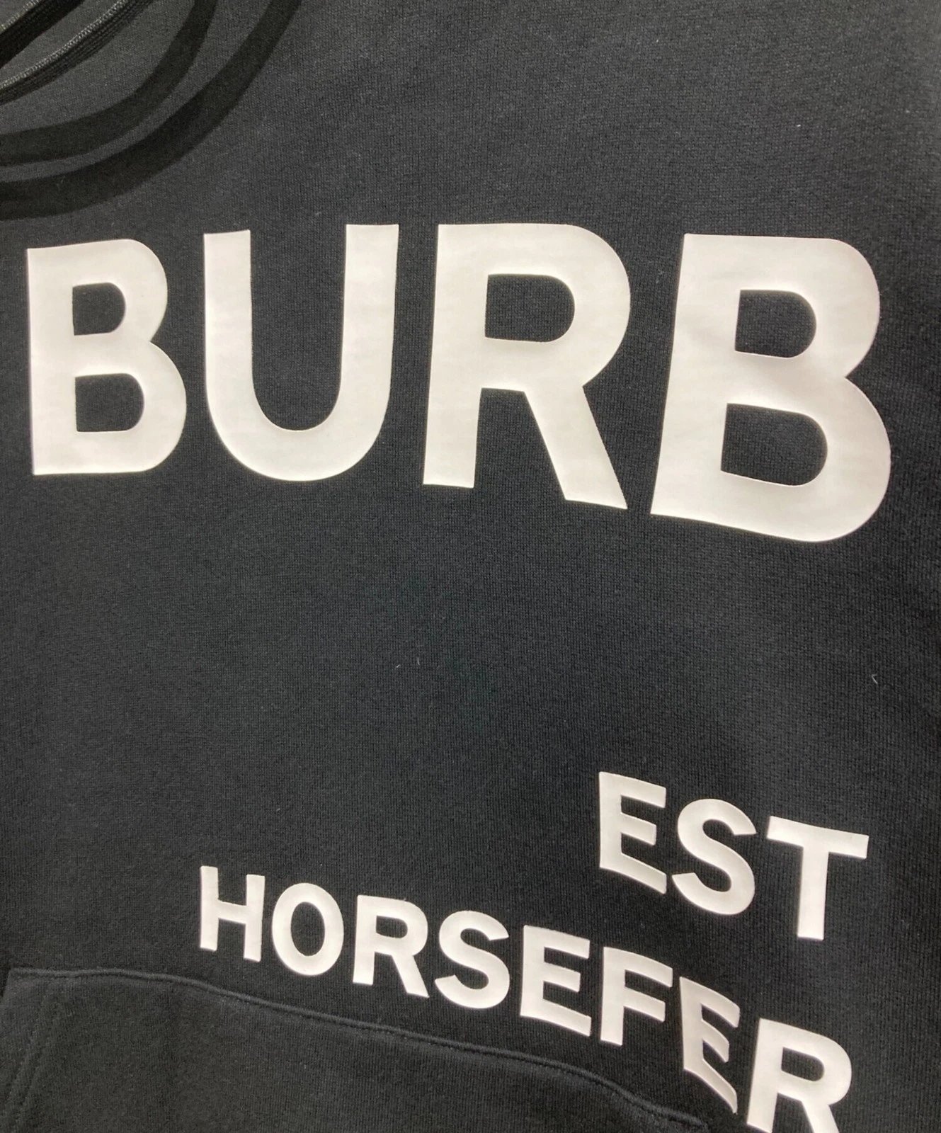 FELPA CON CAPPUCCIO OVERSIZE IN COTONE STAMPA BURBERRY LONDON HORSEFERRY Bianco x Nero Taglia: M