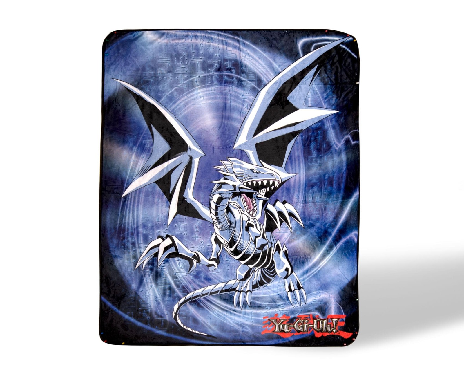 Yu-Gi-Oh Blue-Eyes White Dragon Soft Fleece Blanket 45x60 Inches Cozy Gaming Gift