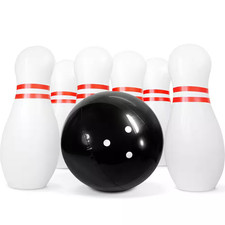 One 18 In. Ball and Six 24 In. Pins Giant Inflatable Bowling Set for Kids and Ad