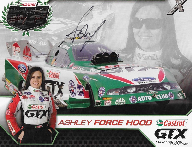Ashley force Hood 8 x 10 Signed Promo Card NHRA Drag Racing Autographed