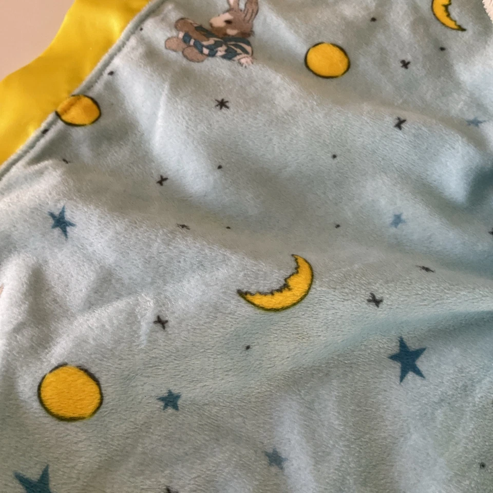 Manta Goodnight Moon Baby Bunny Azul Amarillo Foto 3 de 4