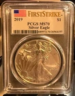 2019 SILVER EAGLE - First Strike - $1 - PCGS MS70 - Brilliantly Uncirculated - 1
