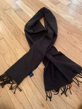 Unbranded, women's brown rectangle, acrylic with fringe ends scarf OS