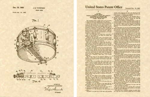 ROGERS DYNASONIC Snare Drum Joe Thompson Patent Art Print GOTOWY DO RAMY!!!! - Zdjęcie 1 z 1