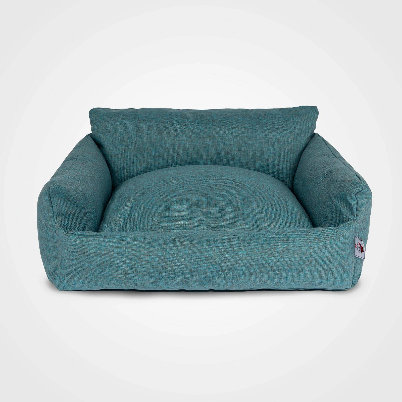 Blue Linen Dog & Cat Bed Removable Cover Zipped Washable Pet Sofa