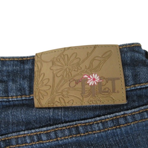 TILT Womens Skinny Jeans Size 7 Blue Denim Embroidered Pocket Dark Washed - Picture 8 of 10