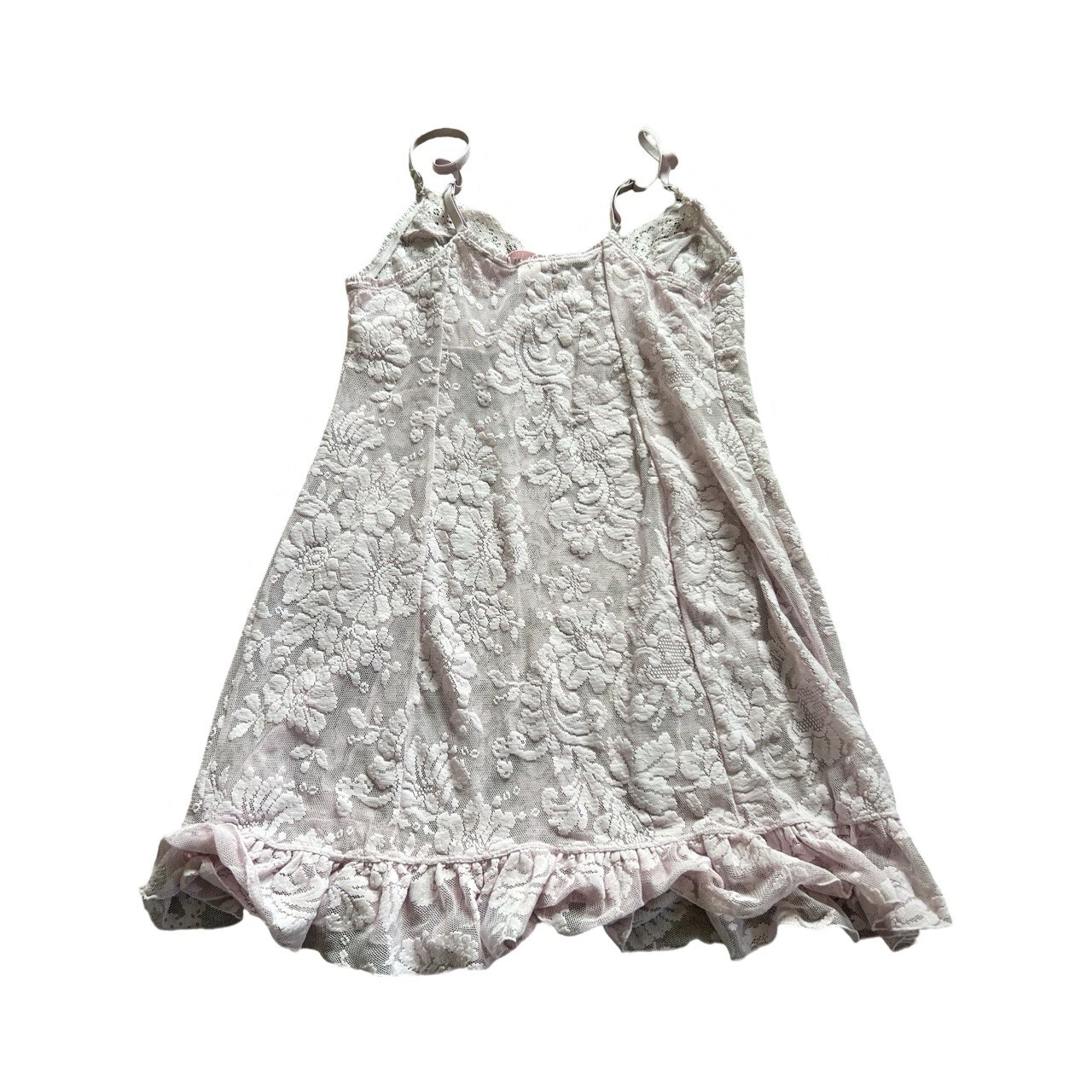 UNDERCOVER Abito Vintage Rosa Floreale Pizzo Victoria Secret Trasparente Tg L