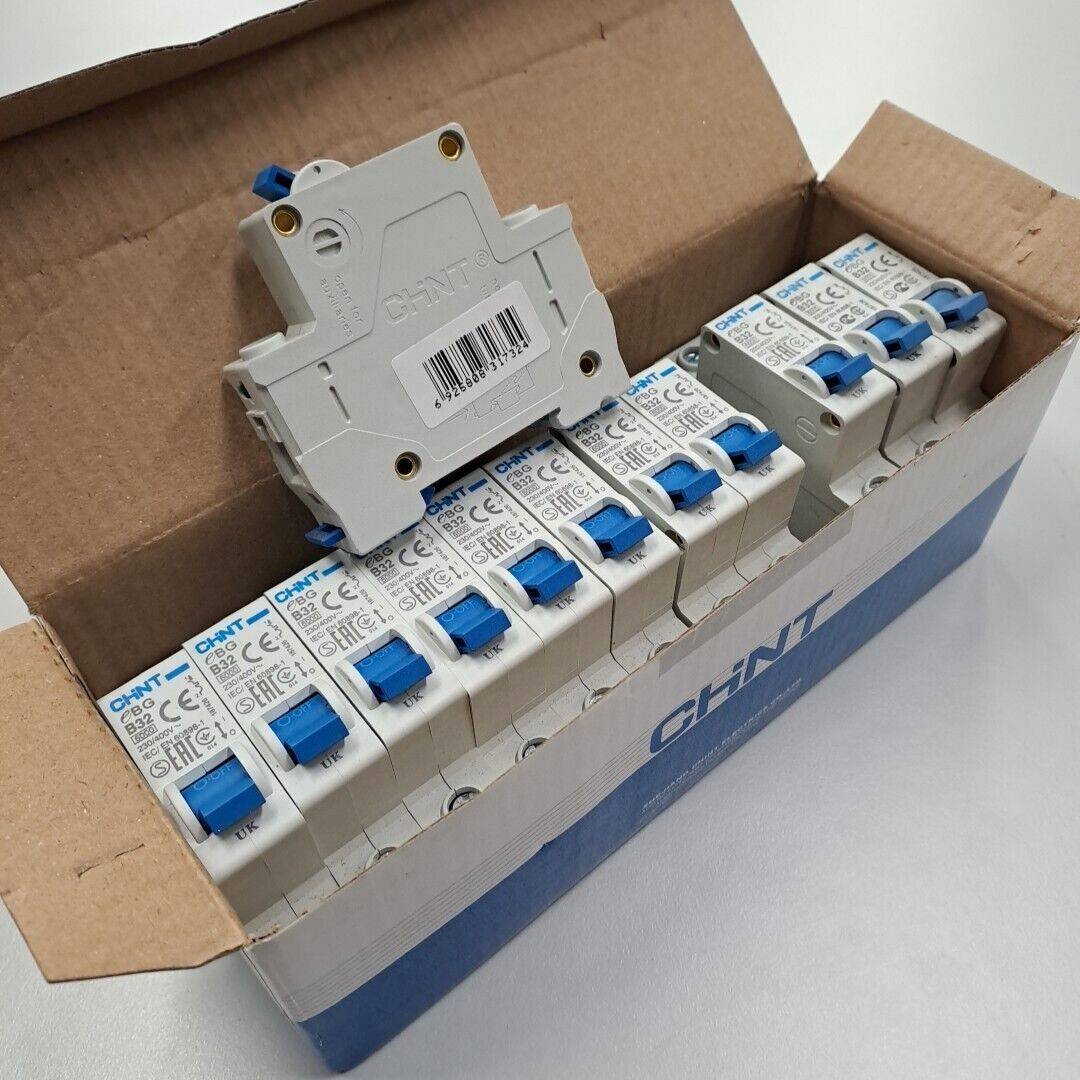 12 x Chint EBG 32 Amp MCB Single Pole Type B 6kA Circuit Breaker DIN Rail NEW