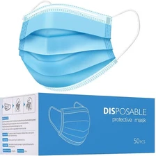[50 Pcs] 3-Ply Disposable Face Mask Non Medical Surgical cover 20% Off Buy More