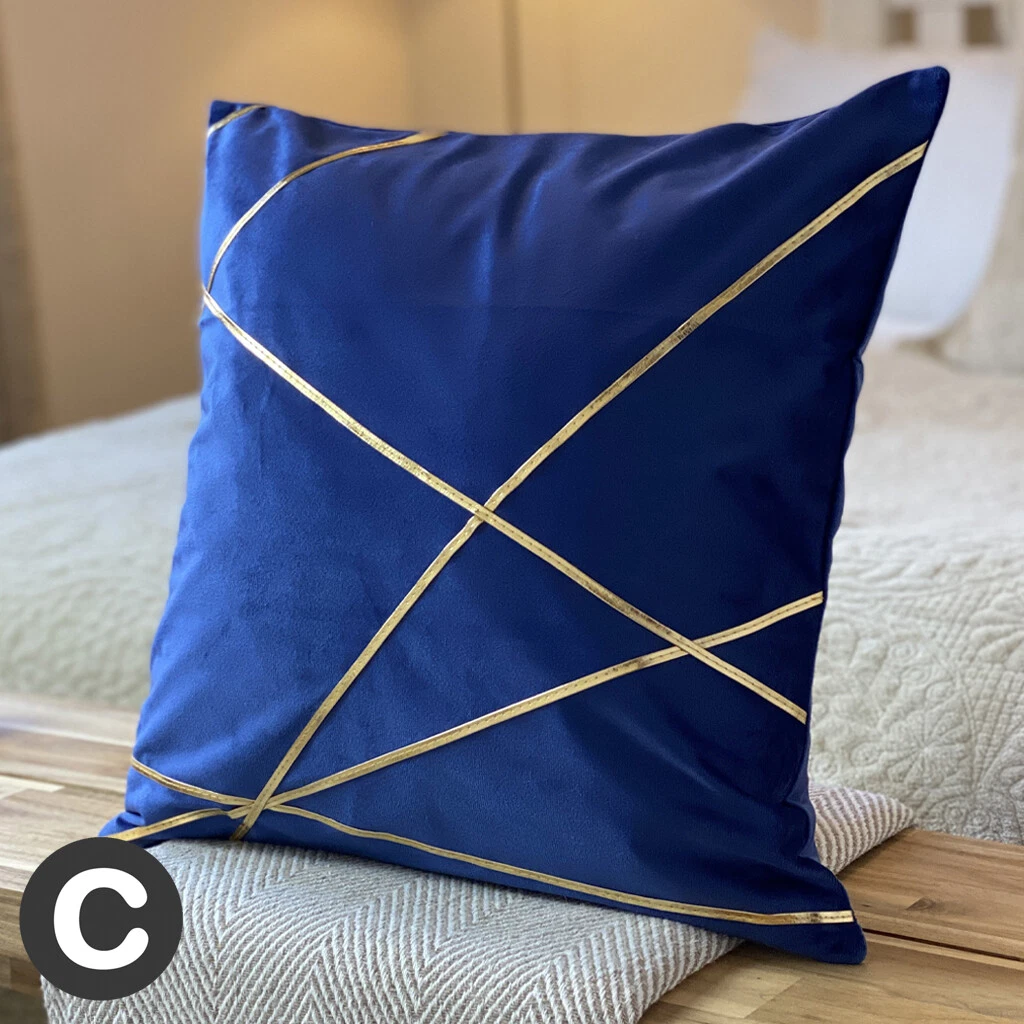Navy and top gold cushion covers