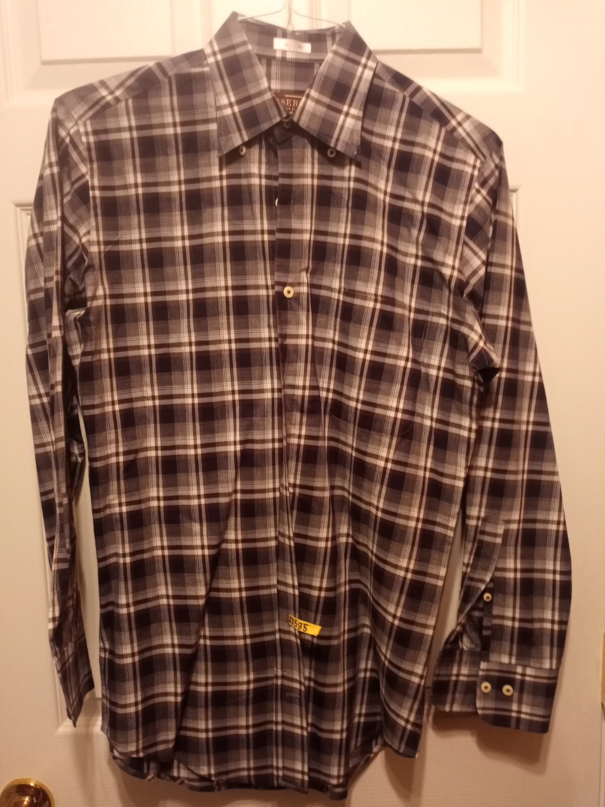 Reserve Patrick James Button Down Small black bro… - image 1