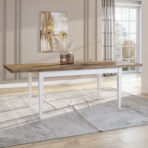 Esstisch Evora Küchentisch 160-240x90cm pinie weiß Eiche Ribbek Landhaus-Stil (1 - Bild 3 von 6