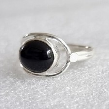 Black Onyx Gemstone Women Handmade 925 Sterling Silver Jewelry Stylish Ring