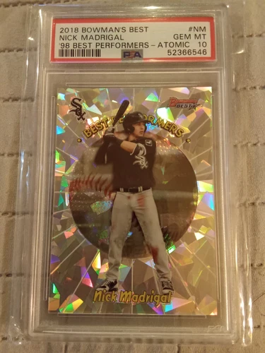 2018 Bowman's Best ATOMIC Nick Madrigal #98BP-NM Graded PSA 10 GEM-MINT Rookie