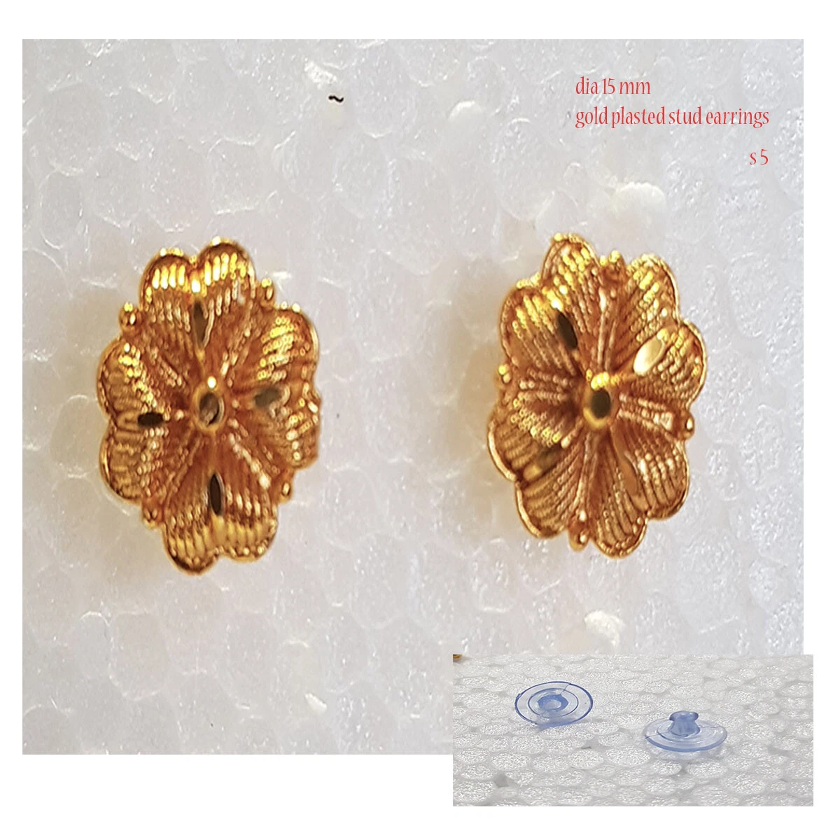 Traditional Ethnic Bollywood Gold Plated Pearl Stud Tops Earring Indian Jewelry