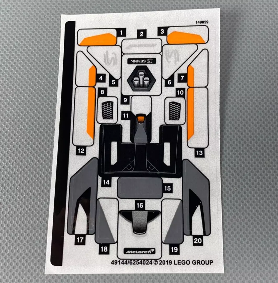 Sticker Sheet for LEGO Set 75892 Speed Champions McLaren Senna
