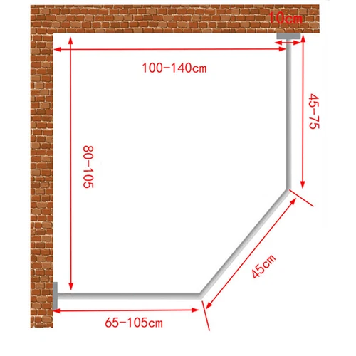Curved Shower Curtain Rod Stainless Steel Curtain Bar Extendable Corner Shower - Picture 4 of 18