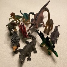 Vintage Dinosaur Figures Lot of 10. 1990  s- 2000  s. Including A Schleich Croc.