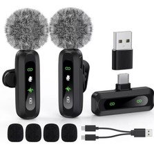 USB C Lavalier Microphone Wireless Mini Mic for Type-C Android Phone/Tablet/PC