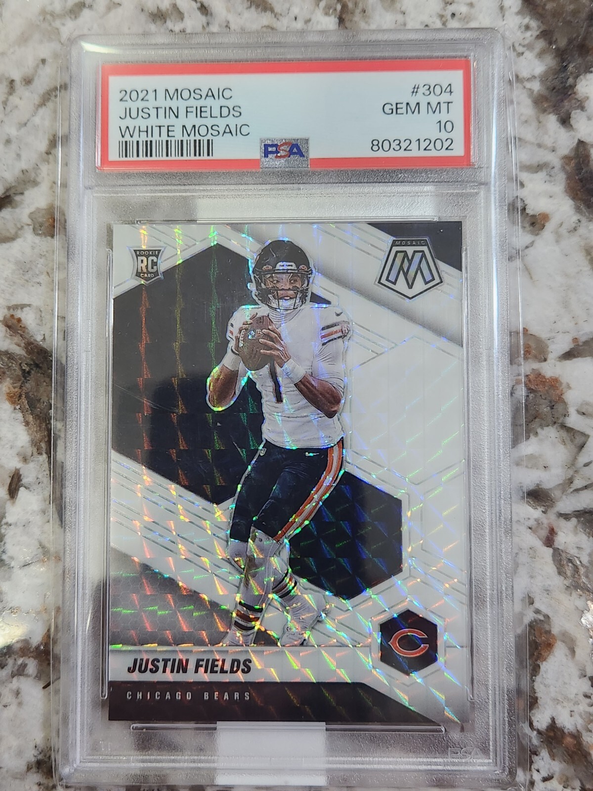 2021 Justin Fields RC #304 White Mosaic #19/25 Psa 10 Gem Mint