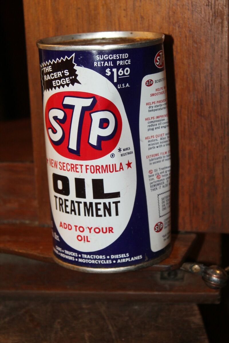 Vintage STP The Racer's Edge 1960's Oil Treatment Can Full Vintage STP The Racer's Edge 1960's Oil Treatment Can Full