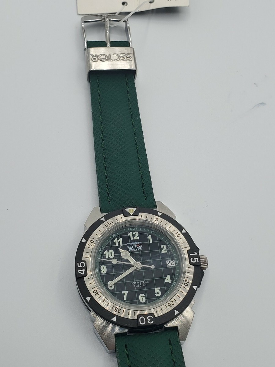 Montre Sector 200 Date Verte Et Noire - Neuve Avec étiquettes - Etanche