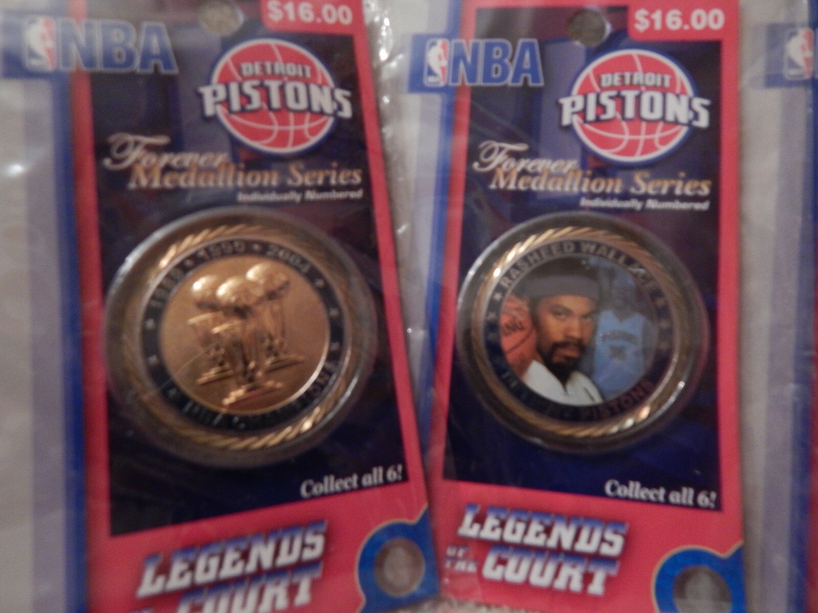 Detroit Pistons Legends of the Court Forever Medallion Series Set of 6