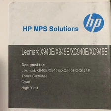 HP MPS Solutions cartridge Cyan high yield (X945X2CG) Lexmark X940E New In Box