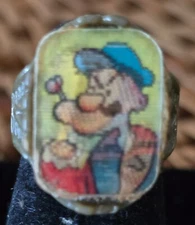 Lot of 2 Popeye Vari-Vue Gumball Machine Flicker Rings 1960s Olive Oyl & Wimpy