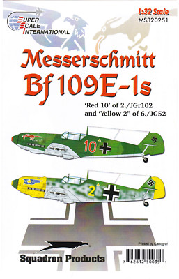 Super Scale 1/32 BF-109E-1s Decal  Revell Trumpeter Hasegawa Academy Tamiya Ace