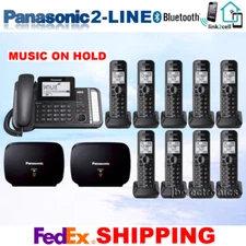 PANASONIC KX-TG9582B 2-LINE LINK2CELL 1 CORDED PHONE 9 CORDLESS 2 REPEATERS