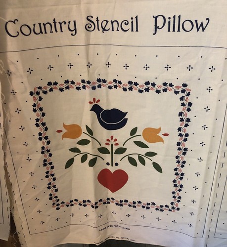Vintage SPRINGS INDUSTRIES 3 Fabric Panels Country Stencil Pillows - Picture 5 of 7