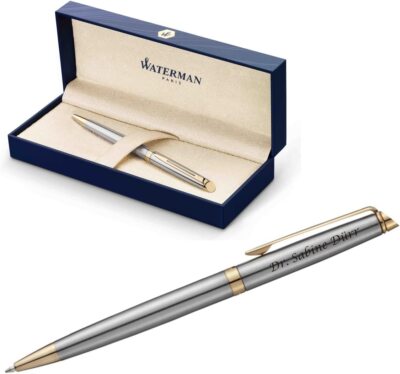 WATERMAN  Kugelschreiber Modell Hemisphere Edelstahl G.C. mit Gravur graviert 