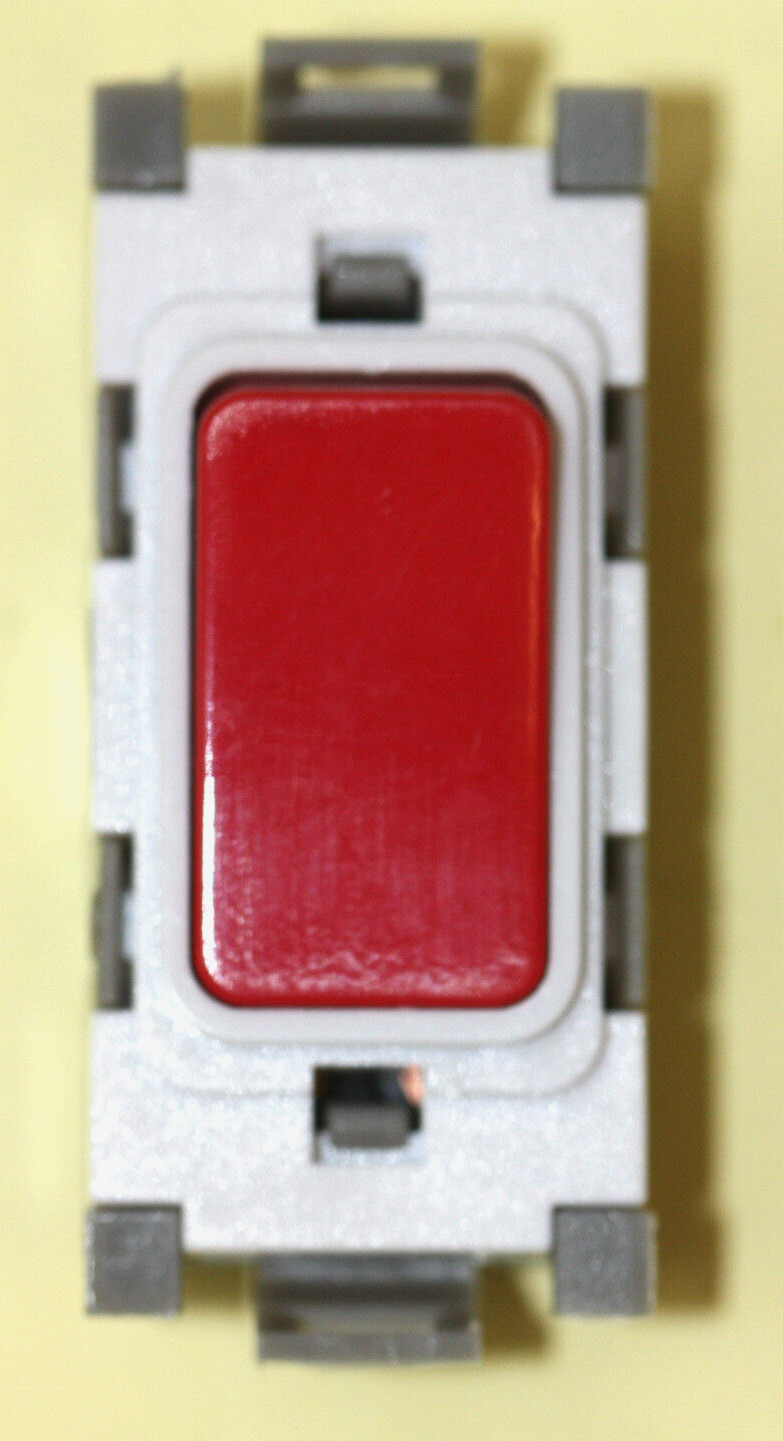 Deta Grid Switch - G3514RD - 20a Double Pole Grid Switch Module with Red Rocker