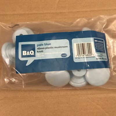 40 mm Kunststoff Pilzknauf, 10er-Pack, blau, B & Q,
