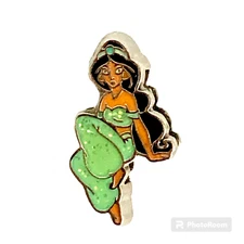 Vintage Disney Princess Jasmine Slider Charm Aladdin Signed Disneyana Enamel