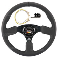 14 Flat Dish Mugen Pvc Leather Jdm Racing Drift Sport Steering Wheel