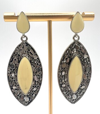 Belle Noel Kim Kardashian palladium dangle enamel earrings